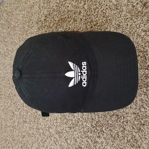 Adidas Trefoil Black Relaxed Strapback Dad Hat Cap